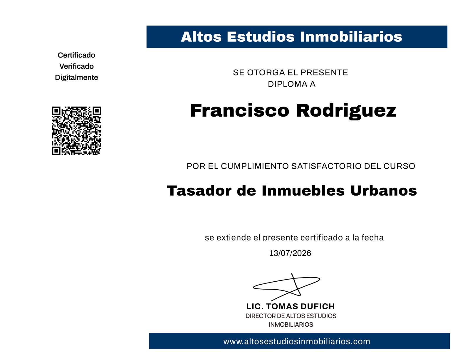 Tasador de Inmuebles Urbanos